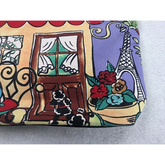 Y2K Paris Cafe Tote Bag Novelty Eiffel Tower Print Rhinestone Sequin Purse - Picture 7 of 15